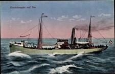 Ak Fischdampfer auf See, Fischerboot - 10808805