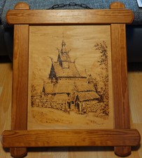 Holzbild Brandmalerei Signiert D. Lindner 1981