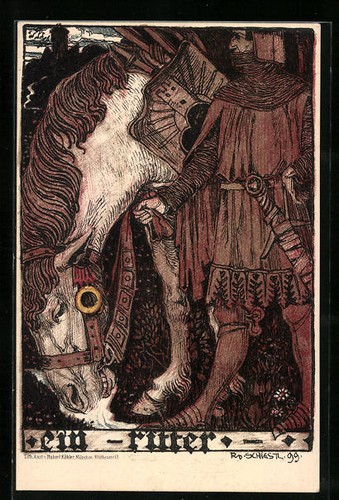 Künstler rudolf schiestl - künstler-ak,