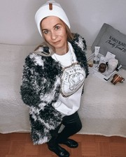 Mantel Zara schwarz / weiß