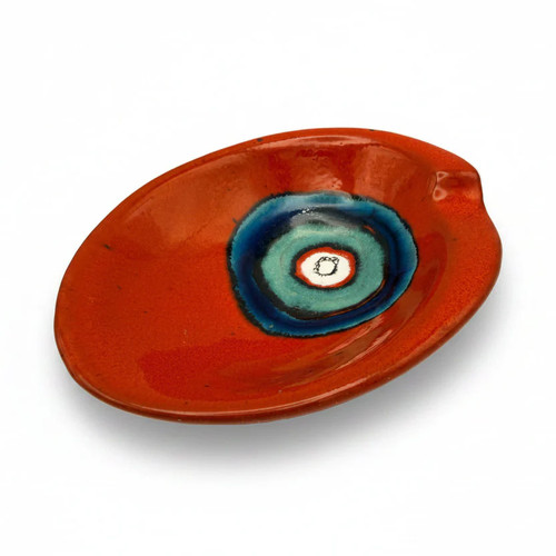 Vintage keramikschale rot blau - vintage,