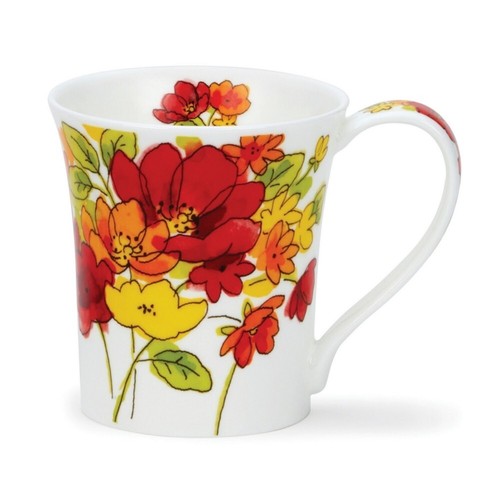 Inky florals red - florals,