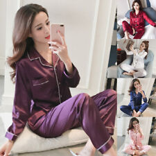 Damen Satin Pyjama Langarm