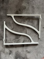 Ein Paar Alte Emaillierte Regalträger