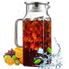 2 L Glaskanne mit Deckel und