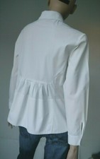 SCHUMACHER Bluse Gr 3 = 38 Weiß Ecru Baumwolle Elasthan Schößchen hinten