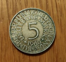 5 DM Deutsche Mark Münze 1960 J