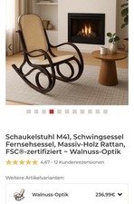 NEU Schaukelstuhl Klassisch Braun Massivholz