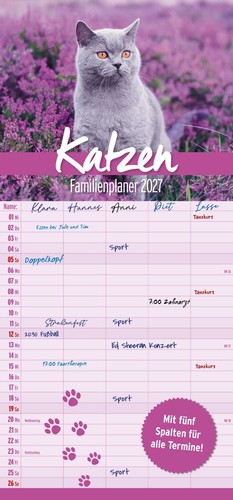 Katzen familienplaner 2027 - katzen,