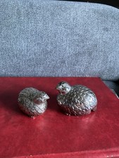 Versilberte Salz- und Pfefferstreuer in Form von Vögeln – Set, Antik