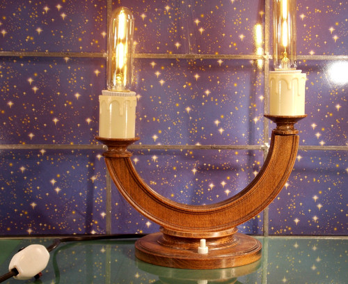 Antike tischlampe holz - antike,