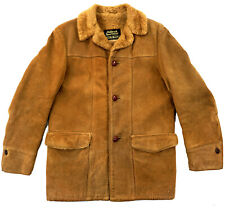 SEARS Rancher US Western Wildleder Fellfutter Ledermantel Lederjacke Braun 48 M