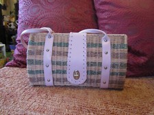 Damen-Handtasche geflochten, Rattan, selten