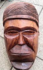 Afrikanische MASSIVHOLZ Gesichtsmaske African Tribal Art aus Holz geschnitzt...