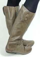 450 Stiefel Damenstiefel Damen Leder Zipper Braun Knopf Boots Ladies Bronx 40