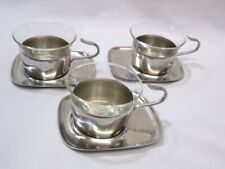 Grasoli, Germany Drei Teegläser mit Untersetzer aus Edelstahl