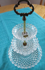 VINTAGE Etagere Kristallglas