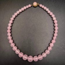 Vintage Rosenquarz-Halskette