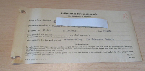 Polizeiliches führungszeugnis - polizeiliches,