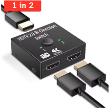 1 in 2 out HDMI Splitter Verteiler Umschalter Switch Monitor Ad Full HD 4K 1080P