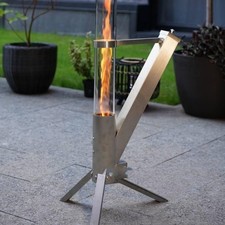 Feuerrohr Feuersäule Feuer Rohr Fackel Edelstahl Pellet Feuerspiel Pelletfackel