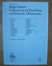 Serge Lancen, CONCERTO für Posaune und sinf. Blasorchester, Minipartitur (1989)