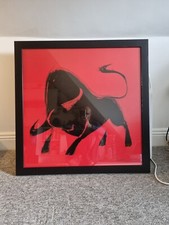 35B"x35H" TORO IV von INNA PANASENKO - BULL RIDING DOPPELT MATT, GLAS und RAHMEN