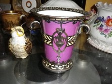 KPM Berlin Jugendstilvase Emaille Purpur mit Silveroverlay
