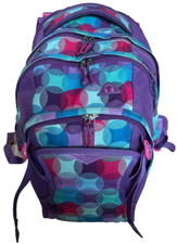 Rucksack Satch Pack, + Regencape, Schulrucksack, lila-türkis-pink-blau, 30L + 5L