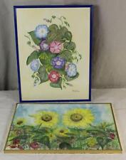 A21/ 2 ältere gemalte Blumenbilder - singniert Heim + gerahmt - 40x30 cm. /228