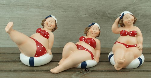 Deko figur mollige badenixe - deko,