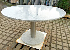 runder Naturstein Edelstahltisch Esstisch Küchentisch Granittisch Gartentisch