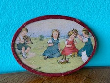 Altes Bild hinter Glas Mädchen Wiese Puppenstube Puppenhaus dollhouse picture