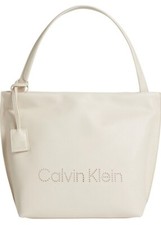 Calvin Klein Tasche Shopper schlichtes Design Sand Lederimitat 