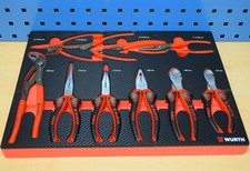 Würth Zebra Zangen Satz in Schaumeinlage für Werkstattwagen 8.4.1