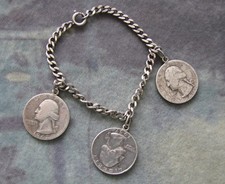 Münzarmband mit 3 Münzen 1/4