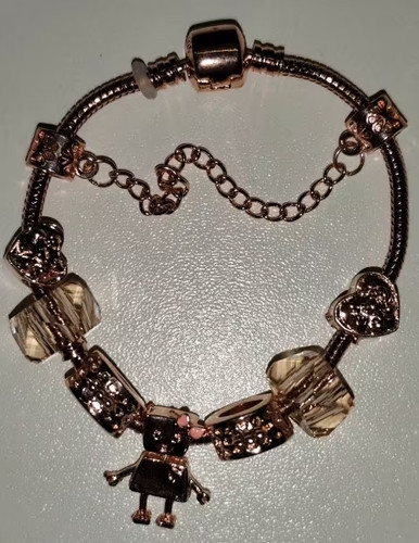 Charm armband 18cm herz - 8x,