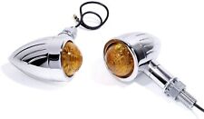 Custom Bullet Mini Blinker Chrom Grooved für HD Honda Suzuki Yamaha Universal 12