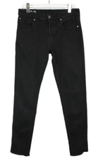 G-Star 3301 Slim Herrenjeans W31/L34 Schwarz Jeans Dehnbar Knopf Fly Taschen