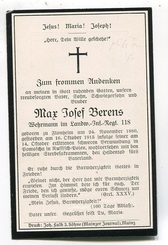Soldaten sterbebild wk - sterbebild, 1.wk