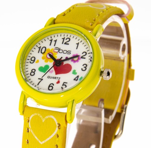 Kinderuhr qbos herzen blumen - kinderuhr,