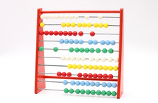 Abakus Rechenrahmen Rechenschieber aus Holz Vintage 100 Kugeln Spielzeug