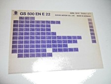 Suzuki GS500 EN E 22 Juni 1979 Motorrad original Ersatzteil Katalog ETK