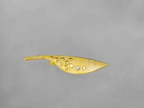 Sterling silber blattbrosche - silber,