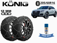 SCHNEEKETTEN KONIG 12MM Für AUDI Q2 Ab 2016 205/60R16 GR 220 XG12PRO + GESCHENK