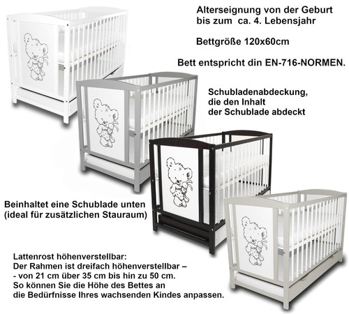 Babybett gitterbett kinderbett - gitterbett,