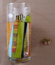 Janosch Tigerente /Günter Trink-Glas 14,5cm Thomas  1997 für Diogenes + Anhänger