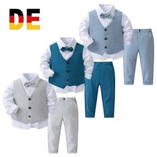 DE Baby Jungen Anzug Gentleman Outfit Fliege Hemd + Weste + Hose Hochzeitanzug