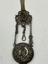 Uhrenkette Chatelaine Medaillon Antik Jugendstil Versilbert Poket Watch Vintage