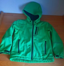 Kinder Jungen Softshell Jacke Gr. 140 Kapuze Anorak von  Outburst grünen 